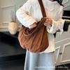 New Fashion Flannel Shoulder Bag Casual Simple Tote Bag Literary Lazy Sense Personalized Shoulder Tote Bag Shopping