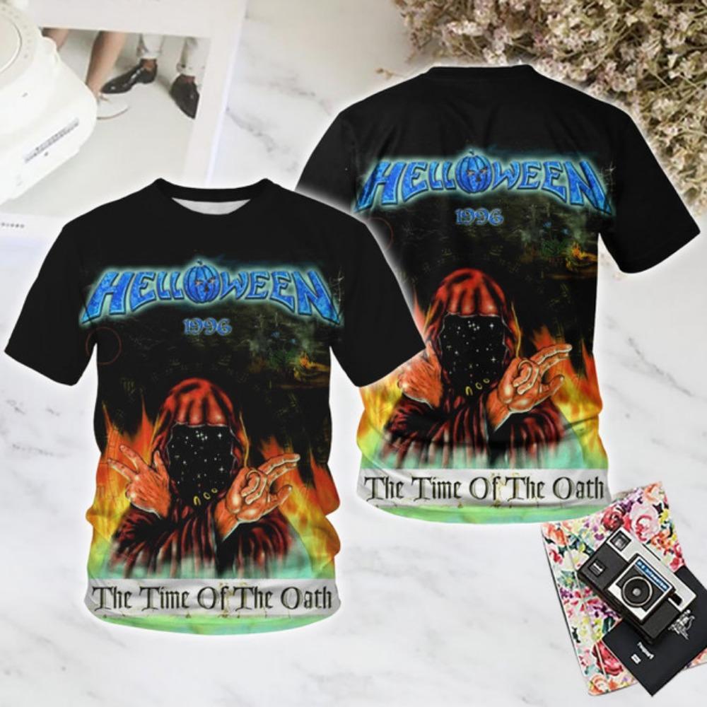 Classic Rock Helloween T-Shirts Herren 3D-Druck Männer Frauen Hip Hop Trend Kurzarm T-Shirt Street Locker Lässig Übergroße Y2k Oberteile