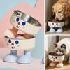 Cute Stainless Steel Pet Bowl Non-Slip Elevated Cat Bowl Chew-Proof Anti-Tip Pet Feeding Bowl Cat
