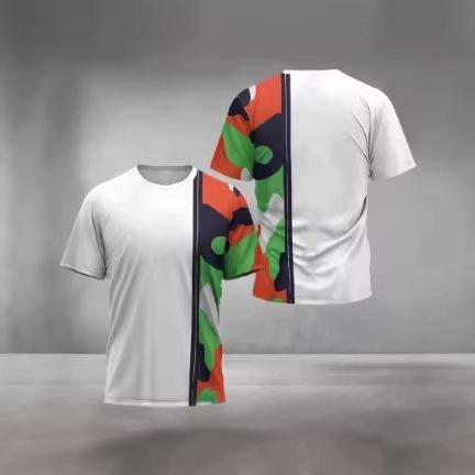 Fashion 3D Printing Fitness T-shirt Men's Outdoor Running Badminton Sports Men's T-shirt Casual Loose Top