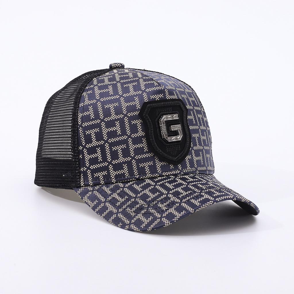 Letter G Label Outdoor Sunscreen Cap Breathable Mesh Cap Retro Plaid Sunshade Mountaineering Sun Cap