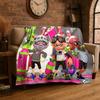 funny Splatoon 3 Cartoon Game Flannel Blanket Soft Warm Throw Blanket for Bedroom Living Room Bed Travel Camping Picnic Gift