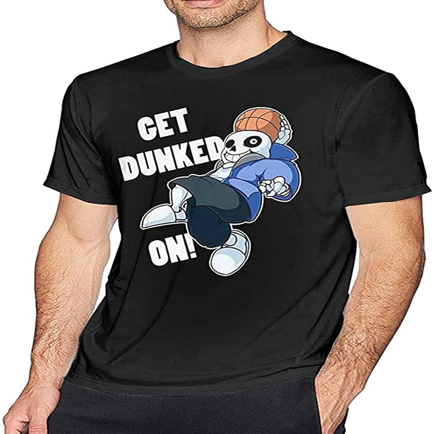 Mens Funny Undertale Sans Get Dunked On T Shirts Black M чёрный