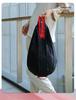 Eco-Friendly Foldable Shopping Bag: Large Capacity, Ultra-Light, Accordion Pleat Design with Hanging Buckle for Travel.