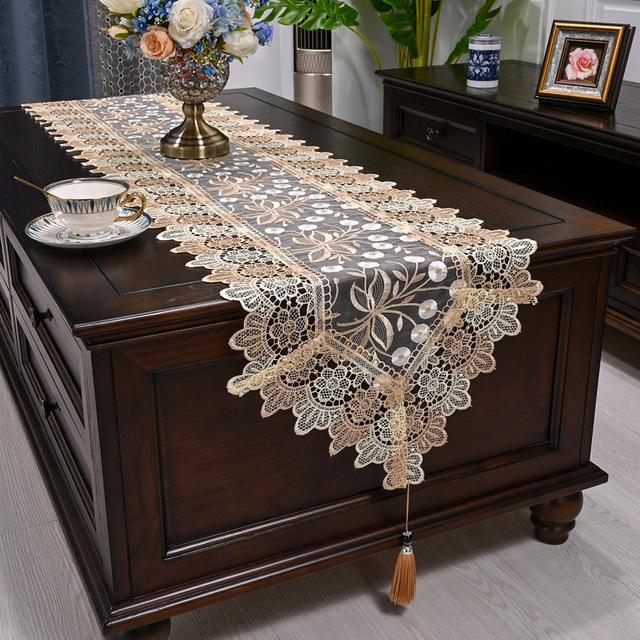 Aleer de masă oval Steagul de masă din Europa Dulap TV Față de masă din cârpă Alearde de masă Artă Nordic Prosop de masă de ceai Husă de praf din dantelă