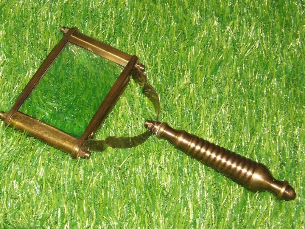 Brass Manifer Magnifying Glass with Leather Storage Case, Handmade Magnifying Lance, Classic Look