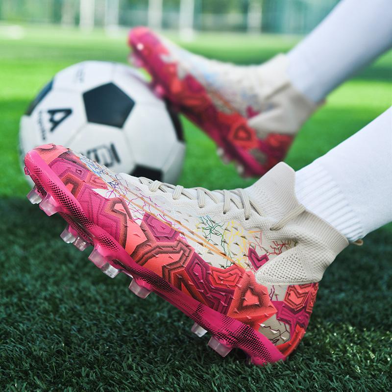 Professional Soccer Shoes Men Lace-up Long Stud Soft Sports Shoes Men Wear-resistant Training Ultra-light Football Boots Men