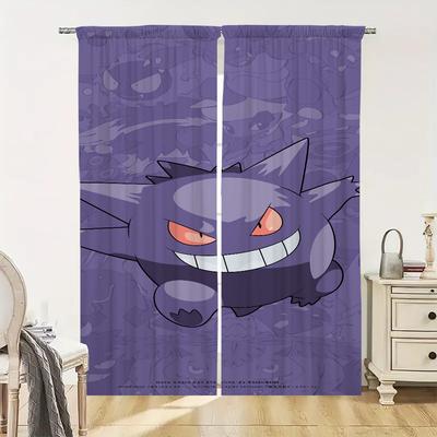 Home Interior Kitchen Curtains for Living Room 2 Pieces Blackout Curtains Door Curtain P-pokemon-n Partition Bedroom Decoration
