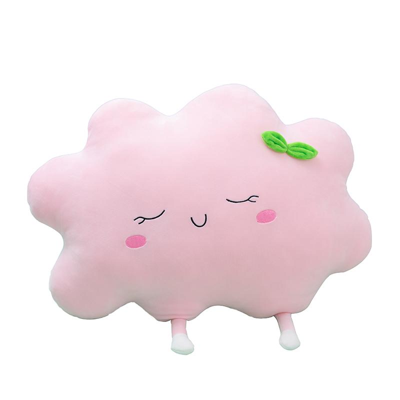 35~70Cm Squishy Zon Wolk Pluche Kussen Gevuld Ultrazacht Hemel Kussen Auto Hoofdsteun Bank Stoel Decoratie Cadeau About 35cm for car white