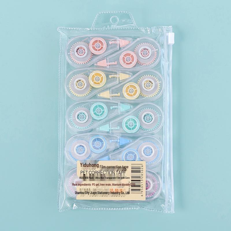 Morandi Color Mini Correction Tape Set – 10 Cute, Transparent Large Capacity White-Out Tapes