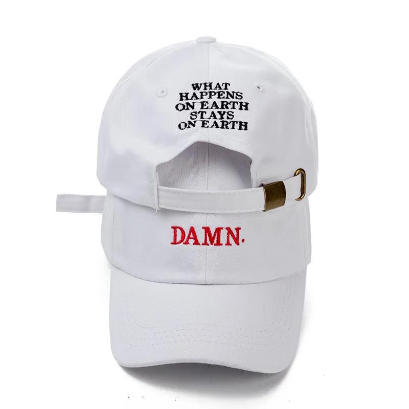 

DAMN-Embroidered Hats for Men and Women, Hip Hop, ShinCharacter Lamar, Unstructured , Baseball Cap. Adjustable белый