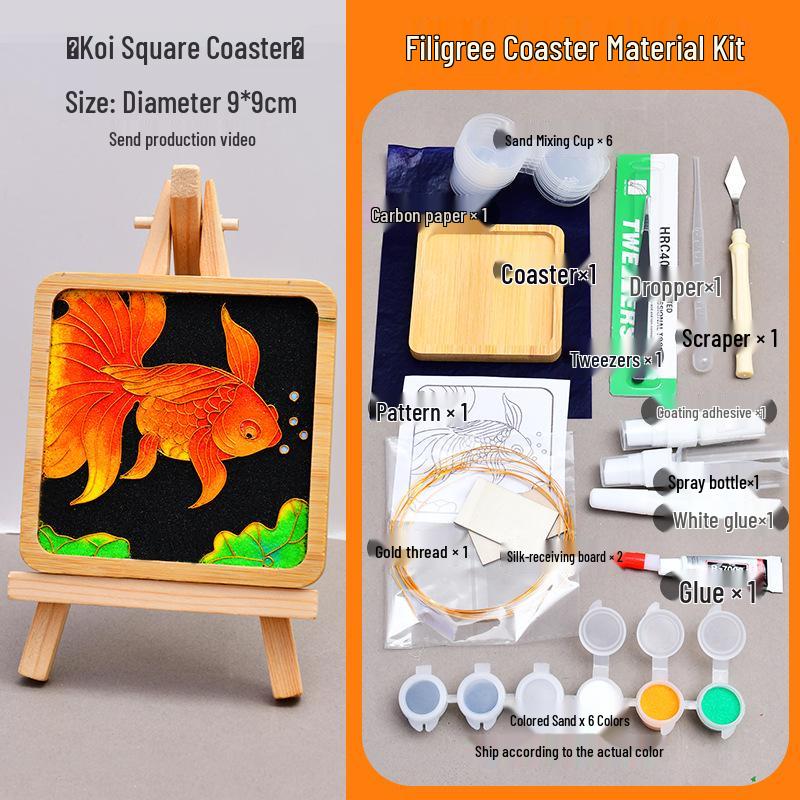 DIY Cloisonné Enamel Coaster Kit - Dragon Boat Festival Cultural Creative Gift