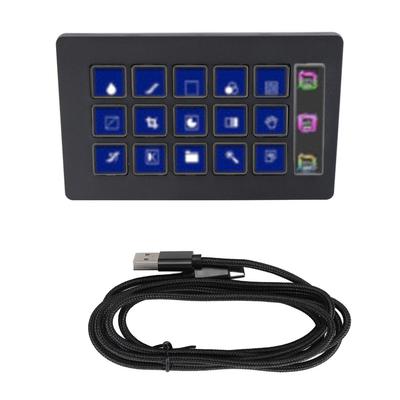 15 Keys Visual Keyboard Macro Keyboard for Stream Deck One Key Operation LCD Custom Keyboard for