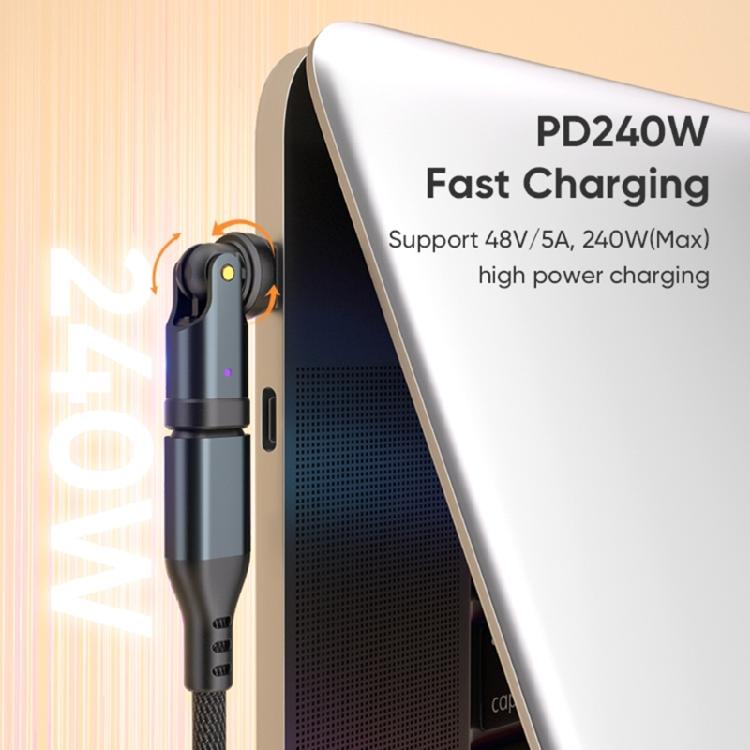 Space Optimized USB C Adapter 540°Adjustable Angle 240W Fast Charging 480Mbps Data Transfer Type C Extender Converters