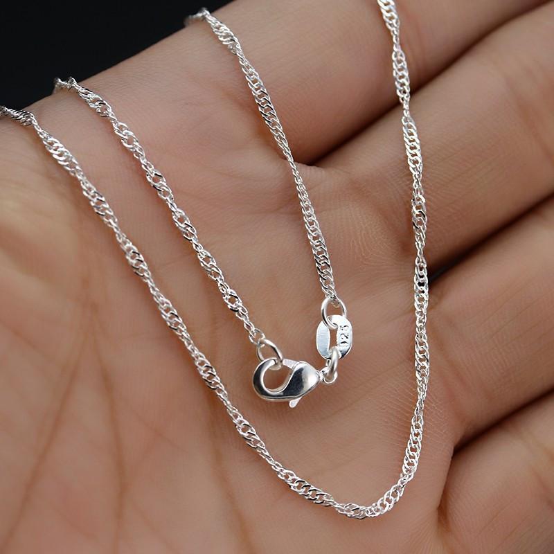 Cross Border Goods From Europe America Along Island Silver Plated Necklaces Jewelry Women Water Wave Chain Pendants With Short Collarbone Accessories