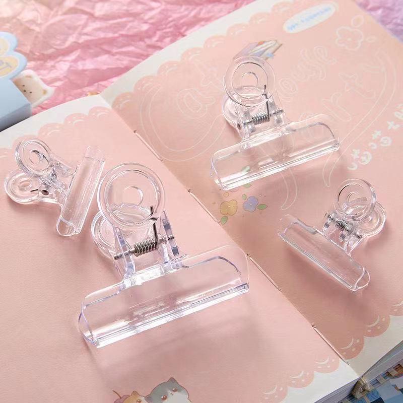 Clear Plastic Long Tail Clips for Test Papers and Stationery Organization