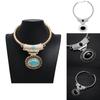 Stylish Alloy Geometric Necklace With Turquoise Accents For Summer Casual Wear