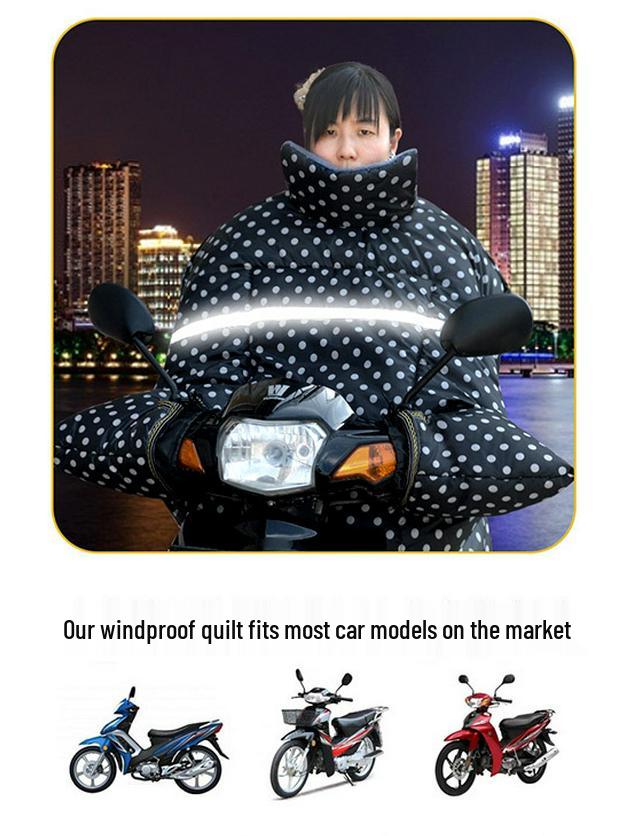 Bent Beam Motorcycle Windshield Fleece-Lined Waterproof Knee Pads - Warm, Thickened, Cold-Proof, Four Seasons Use.