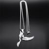 Ballerina Ballet Dancer Dancing Girl Necklace for Women Men Stainless Steel Dove of Peace Bird Shape Chain Jewelry NZZZ520S01