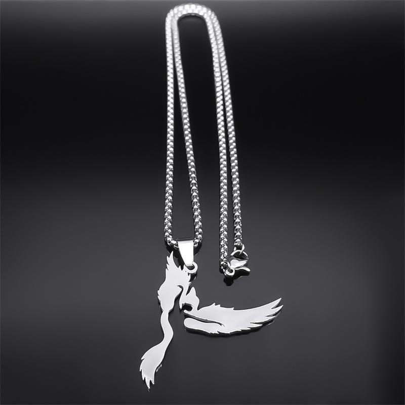Ballerina Ballet Dancer Dancing Girl Necklace for Women Men Stainless Steel Dove of Peace Bird Shape Chain Jewelry NZZZ520S01
