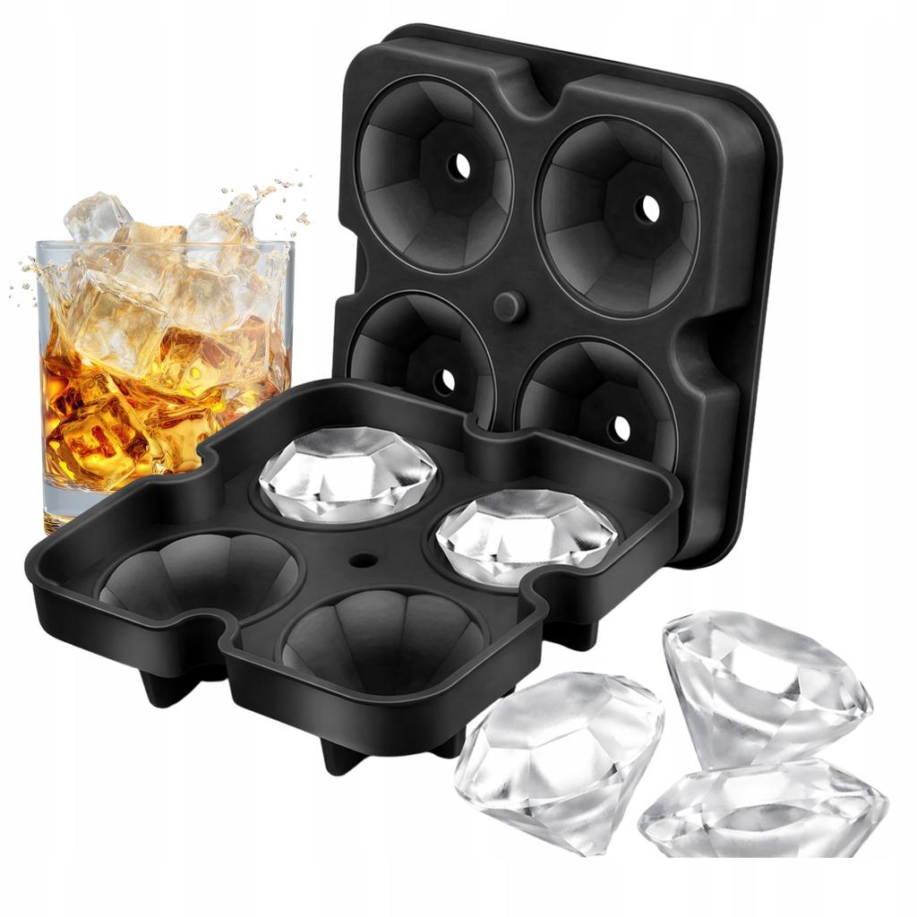 Diamond Ice Cube Tray 4 Carats Silicone Mold