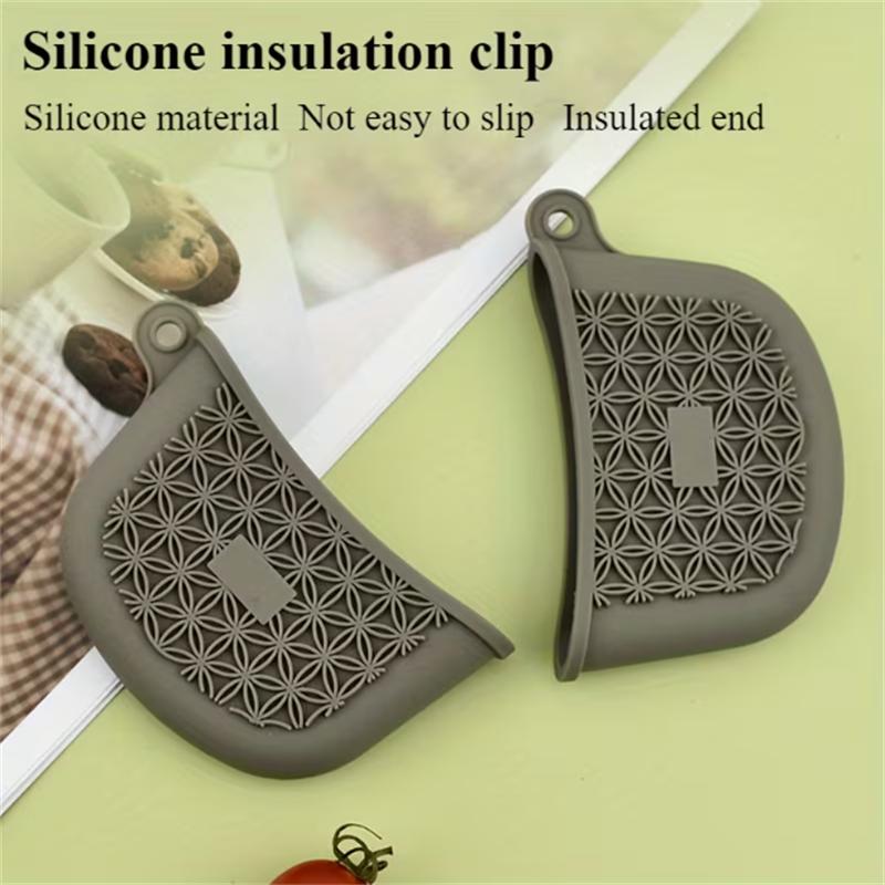 1/2/4pcs Silicone Pot Ear Clip Thickened Pan Handle Cover Non-Slip Grip Pot Ear Clip Kitchen Steamer Casserole Pan Handle Holder