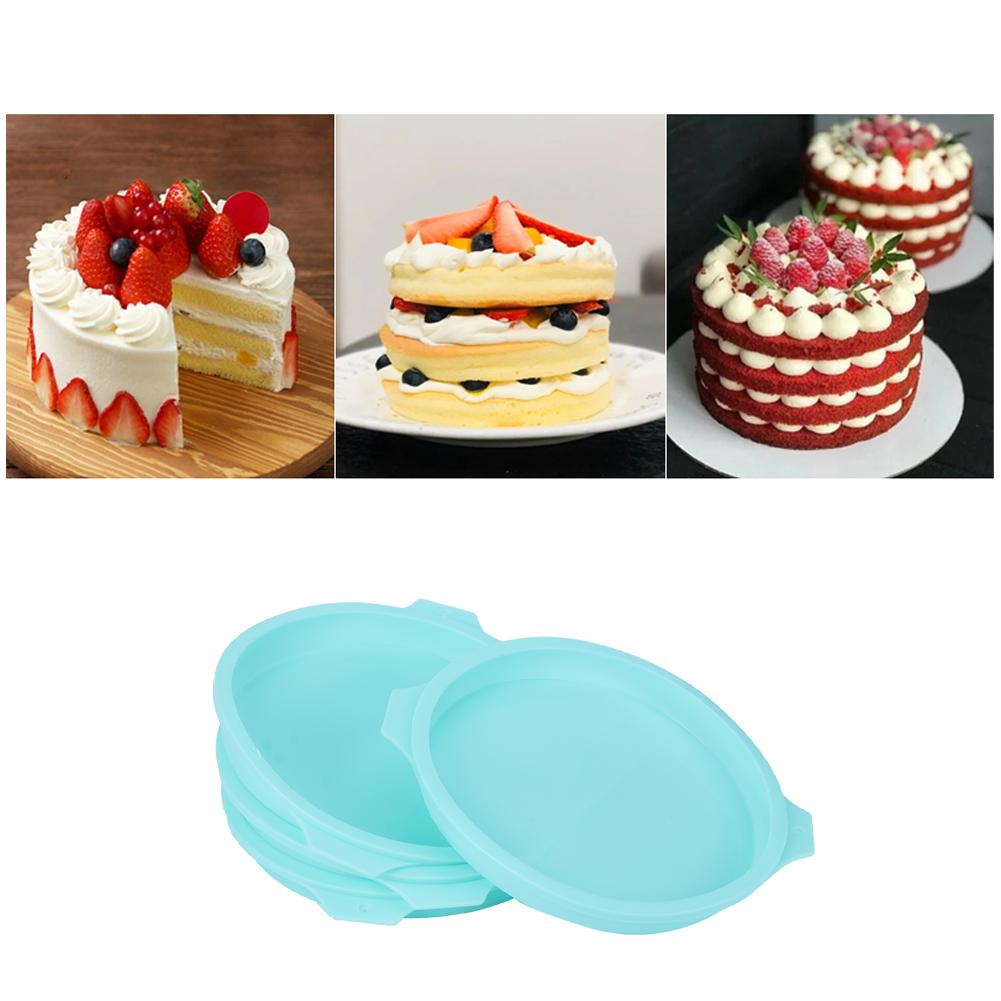 8 Inch Silicone Round Shape Cake Mold Baking Tray Plate Accessories for Colorful Cake