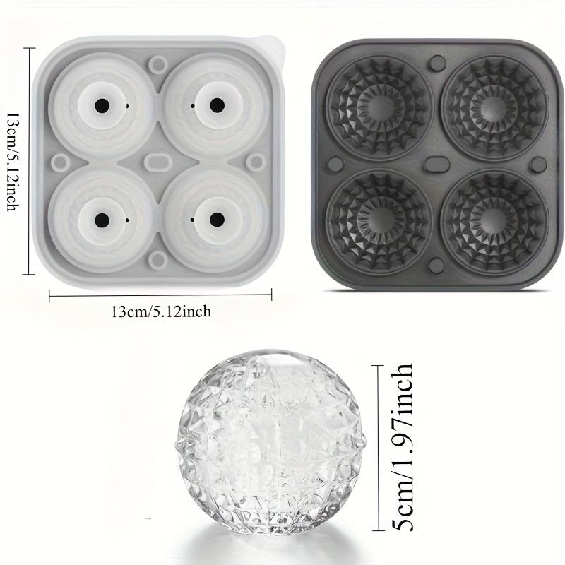 Large Silicone Spherical Ice Cube Mold with Funnel-3D Crystal Ice Maker,Whiskey,Bourbon,Brandy-Durable Whiskey AccessoriesCompatible with Roostertails