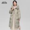 XueZhongFei Women's Long Winter Down Jacket with Fox Fur Collar