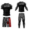 Mens 3D Printed Quick-Dry Stretch Athletic Compression Set - 4pcs Gym Running Basketball Workout Gear