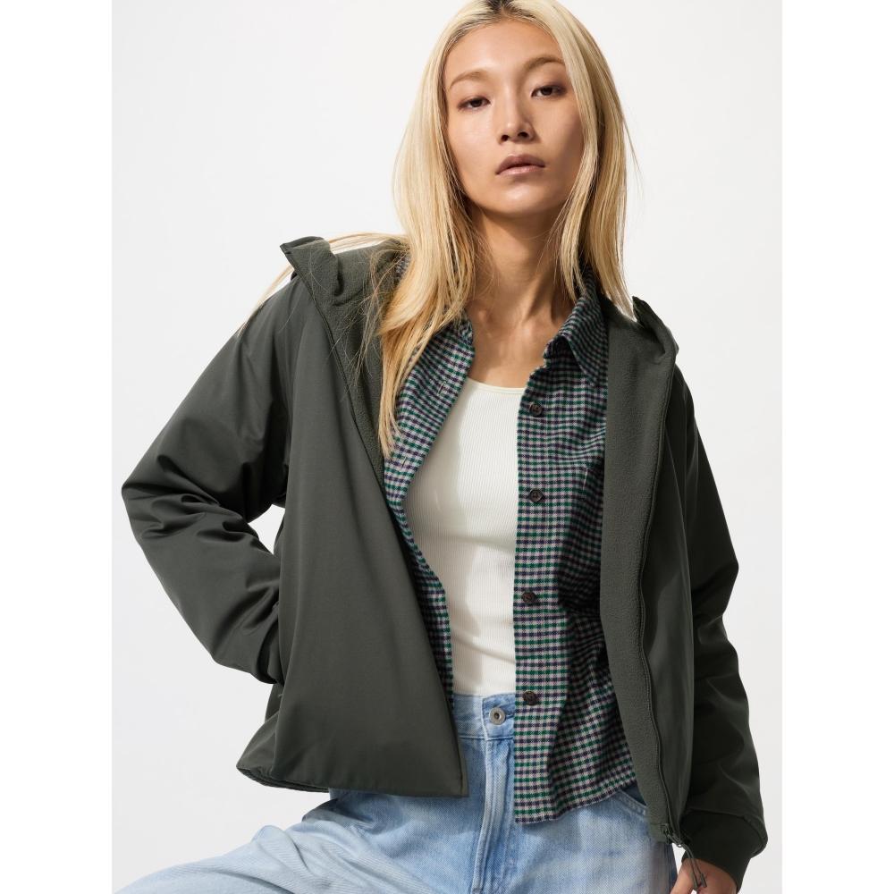 Uniqlo Windblock Fleece Reversible Zip Hoodie