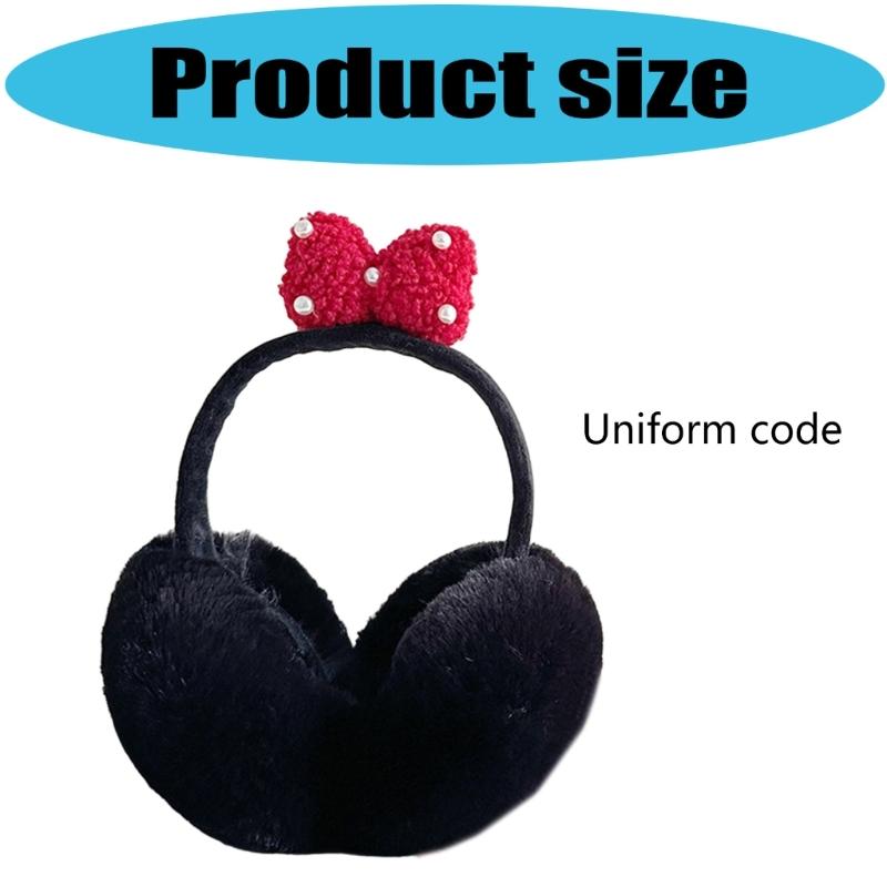 Multipurpose Plush Thermally Earmuffs With Cute Bows Design Comfortable Winter Ear Warmers For Cold Weather Activities