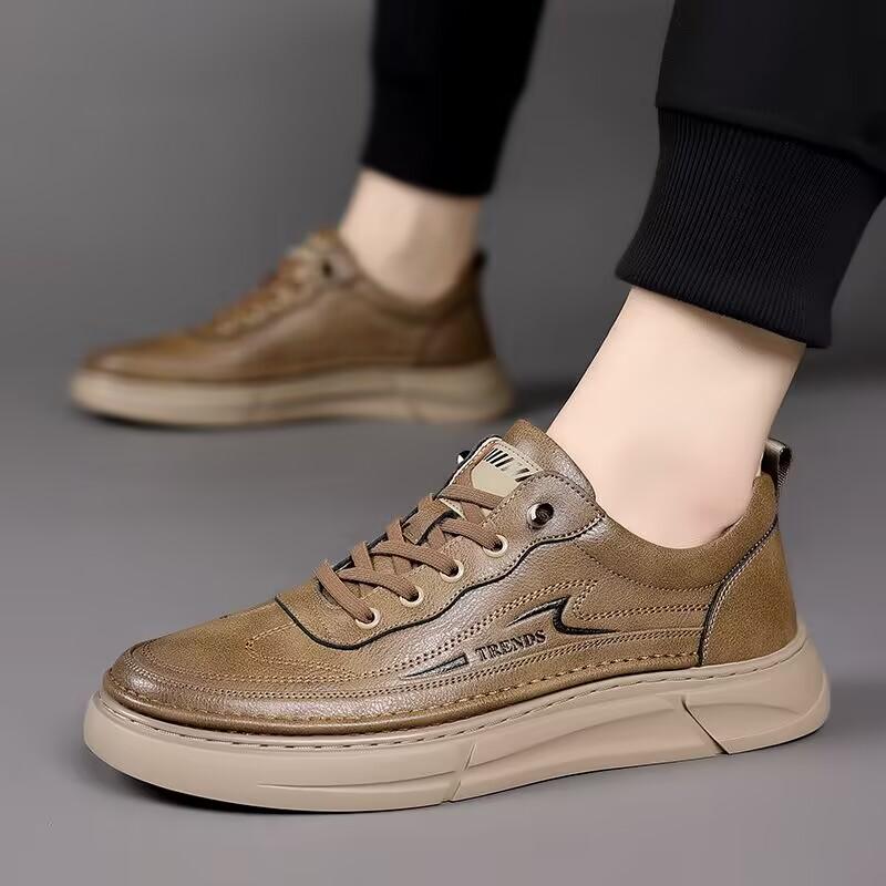 Men Casual Leather Shoes2026 New Luxury Genuine Leather Walking Shoes Outdoor Flat Designer Sneakers Tenis Masculino Shoes