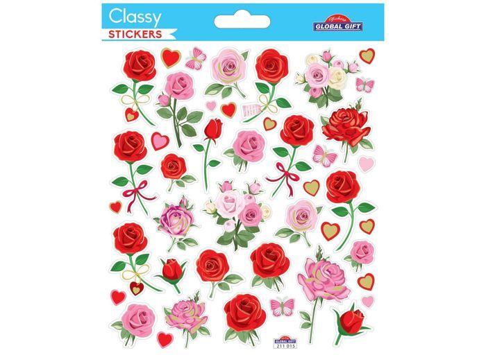 Autocollants - Roses - Dorures et paillettes