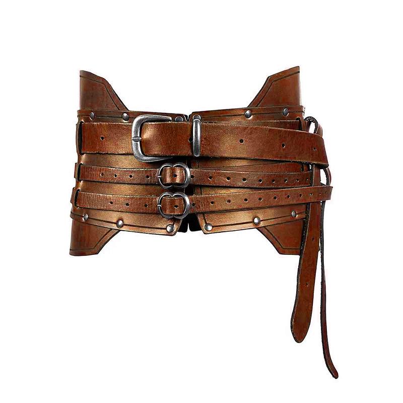 Medieval Viking Waist Cincher Belt for Cosplay светло-коричневого