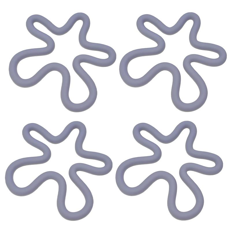 4 Set Silicone Trivets for Hot Dishes Flower Shaped Heat Resistant Hot Pads for Kitchen Countertop Hot Plate Mat Pot Holders