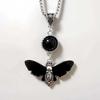 Gothic Skull Red Fly Earrings Necklace With Alloy Pendant For Halloween Costume Accessory