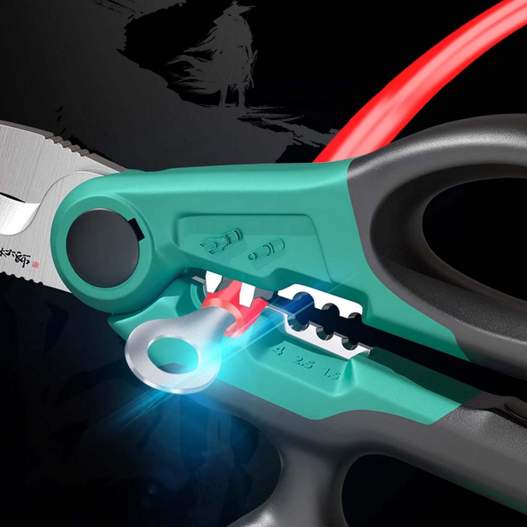 Multi-functional Electrician Scissors, Wire Stripping Cutting Crimping Pliers