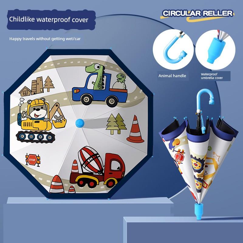 Children's Umbrella, Waterproof Cover for Kindergarten and Primary School Students, Safety Automatic Umbrella, Cute Cartoon for Boys and Girls