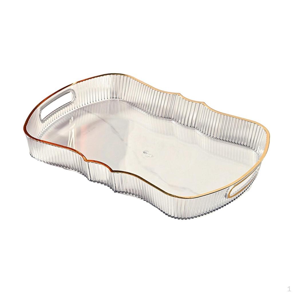 Acrylic Serving Tray Cosmetic Storage Bathroom Vanity Cafe Cafeteria Food for Bedroom