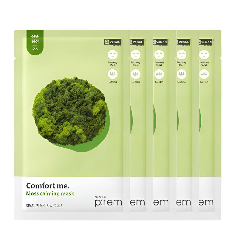 MAKE P:REM Comfort Me Moss Calming Mask 28ml x5 Soothing Hydrating Sheet Mask Set