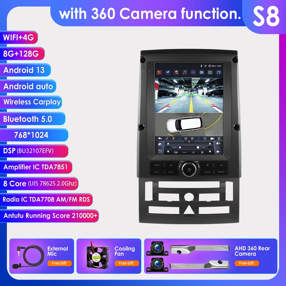 2din Android Car Radio for Peugeot 407 2004 - 2011 6115 GPS Car Intelligent 360Cam Wireless Carplay 9.7inch Vertical Screen WIFI