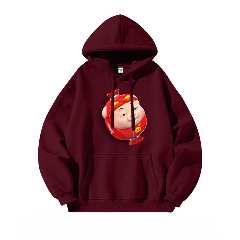 Fun Piggy Hero Hoodie Casual Loose Autumn Winter Top Men's  Women's Fashion Comfortable Cute Hoodie