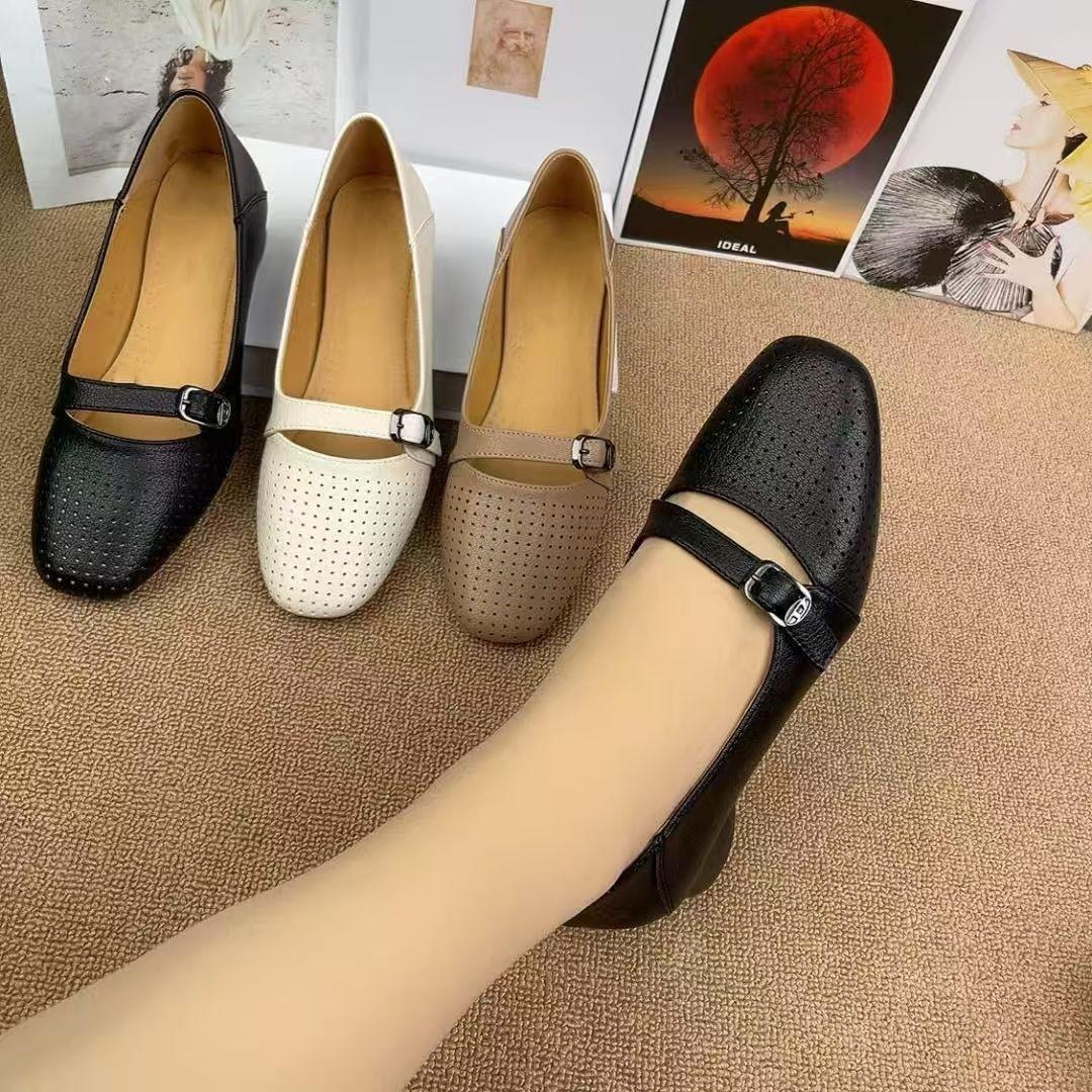 

Туфли-лодочки на низком каблуке, женственный темперамент, новая модель женской обуви, профессиональные туфли на одной педали, дышащая обувь с носком манго , детские 40 чёрный