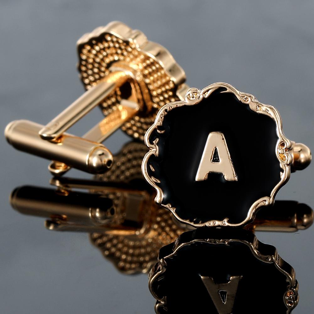 Mens Classic 26 Alphabet Initial Letter Cufflinks A B C D E F G H I J K L M N O P Q R S T U Sleeve ButtonV W X Y Z