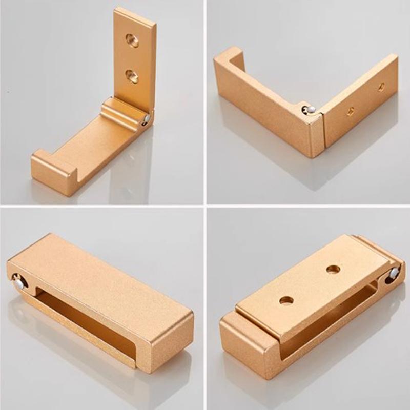 Folding Hooks Wall Door Clothes Coat Hat Bags Hangers Aluminum Alloy Kitchen Bathroom Rustproof Towel Hooks Foldable Single Hook