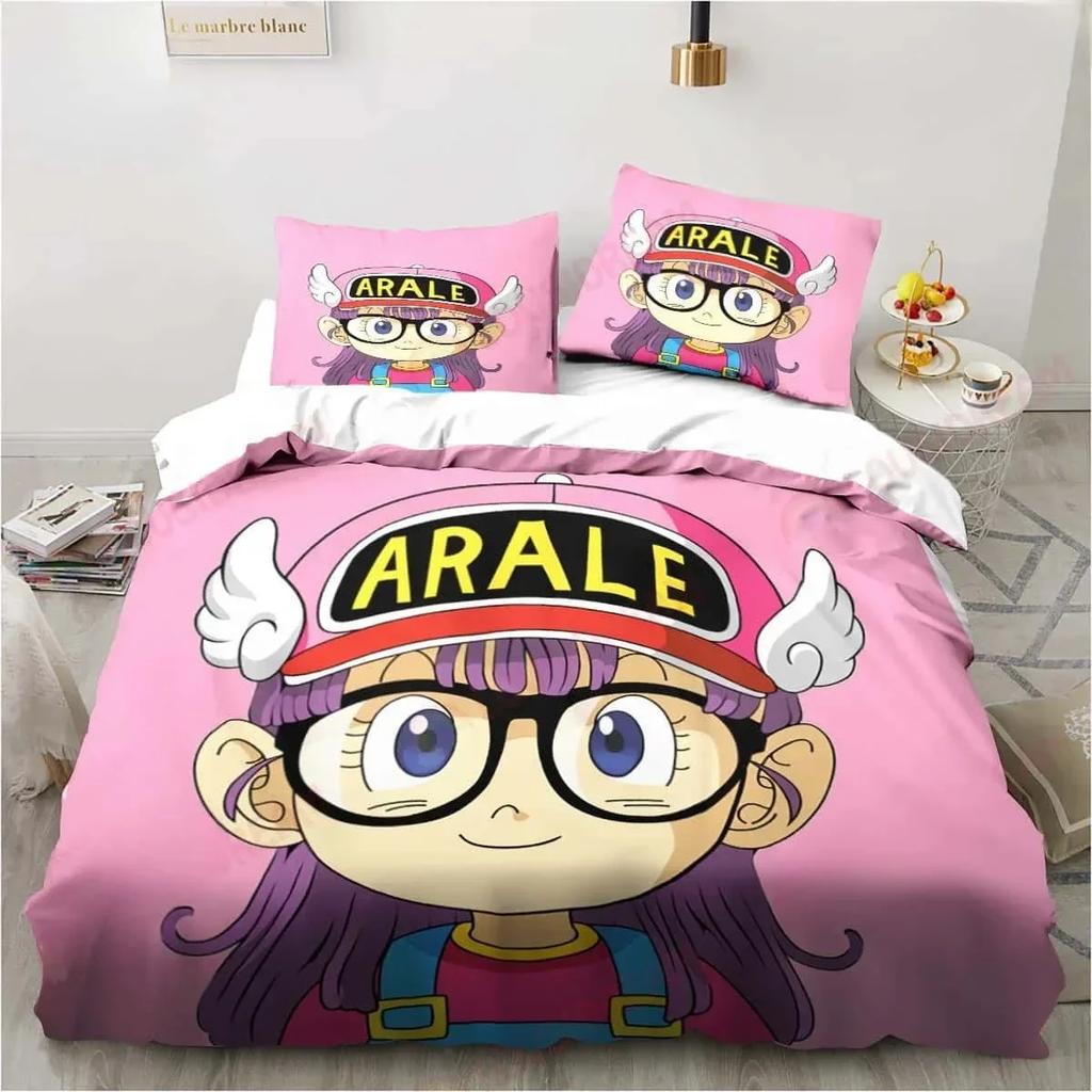 3D Carton DR S-Slump Arale Beding Set Shet King Twin Double Child Beding Set Mircofiber or Polyester Soft with Soft Fabric Duvet Cover Sets