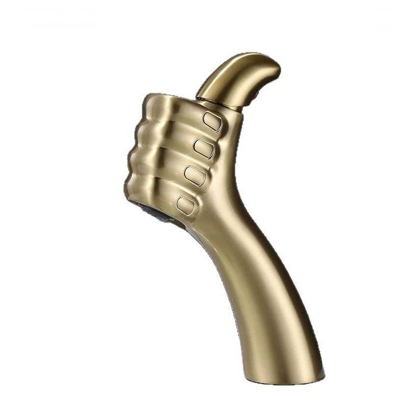 New Style Bathroom Basin Faucet Hot and Cold Water Thumb Faucet, Washbasin Mixers Taps, Universal Basin Faucet Black Chrome Gray