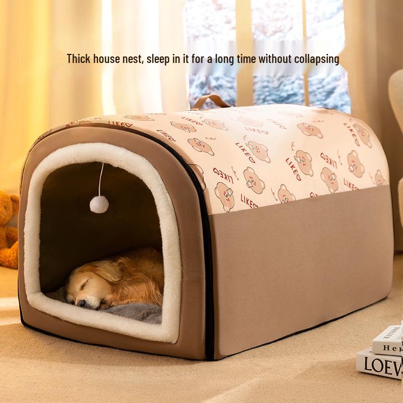 Doghouse Thickened Removable & Washable Large Dog Mat - Winter Warm Nest