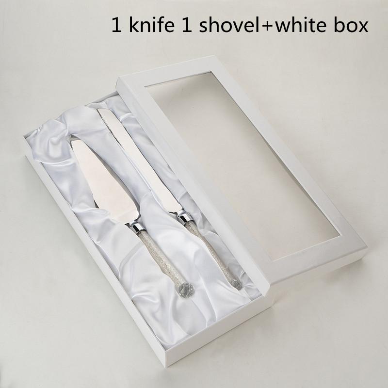 2Pcs 13.7" Wedding Cake Knife And Shovel Set Acrylic Glasses Crystalline Handle Cake Pizza Server Pie Cutter Birthday Party Tool